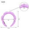 Wecoe 2pcs Skincare Headband For Washing Face Makeup Spa Headband Face Wash Headband Cute Pink Purple Puffy Sponge Bubble Headband Hair Accessories For Women Girls Kids Teens Gifts