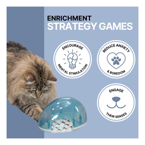 Trixie Cat Slow Feeding Dome, Meal Dispensing Cat Toy, Interactive Play, Enrichment Game, Great for Food or Treats