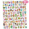 108 PCS Funny Bubble Boba Milk Tea Temporary Tattoos Sticker Boba Tea Theme Birthday Party Decorations Supplies Decor Favors Gifts Boys Girls Adults Cute Tattoo School Reward Prizes Christmas Carnival