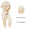Dai Cloud Blonde Wig with Bangs Long Curly Wigs for Women Natural fluffy Synthetic Fibre Hair Cosplay Party Anime Costume Wig