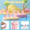 8pcs Miniature Pig Figurines, Pig Cake Topper Cupcake topper, Mini Pig Cerdo Characters Toy, Pig Cake Decorations for Kids Birthday Baby Shower Pig Theme Party Supplies