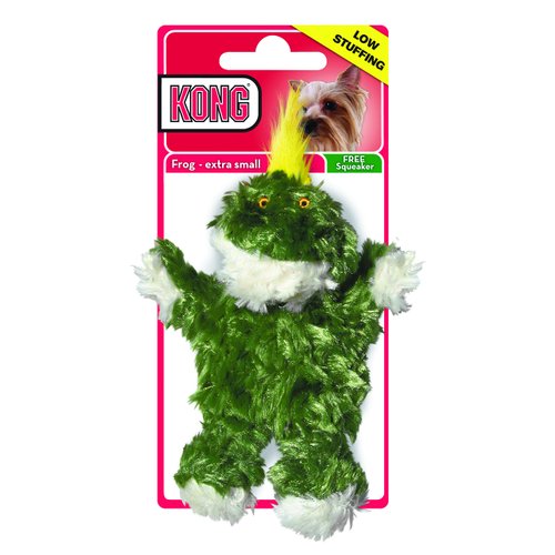 KONG Frog Dog Toy, Extra Small, Green