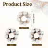 3Pcs Pearl Elastic Hair Bands Fancy Crystal Beads Stretchy Hair Ties Sparkly Ponytail Holders Hair Scrunchies Handmade Rhinestone Hair Ropes Accessories for Women Girls Thin Long Curl