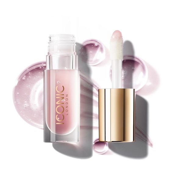 ICONIC LONDON Lustre Lip Oil | Non Sticky, Moisturizing and High Shine Lip Oil, Containing Vitamin C and Hyaluronic Acid, Cruelty Free, Vegan Makeup, Sugar Mama (Pink), 6 mL/ 0.2 Fl Oz