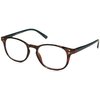 Foster Grant Women's Elodie Round Reading Glasses, Brown Tortoise/Transparent, 59 mm + 2.5