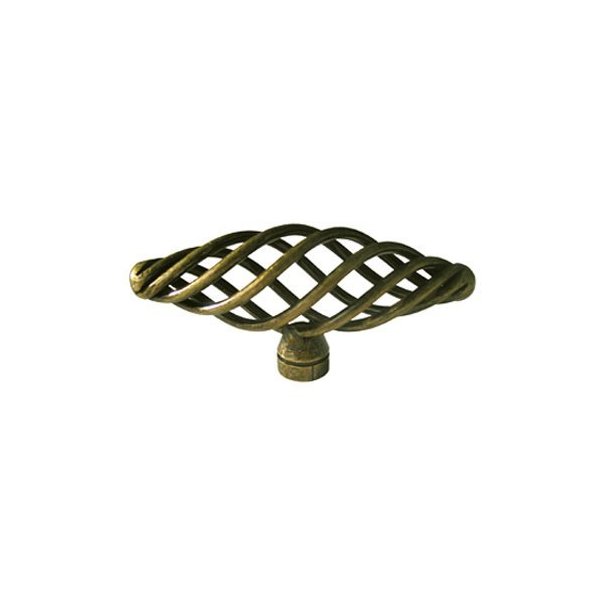 eBuilderDirect 15 Pack Antique Brass Bird Cage Birdcage Oval Nest Twist Wire Swirl 3" (76mm) Kitchen Cabinet Drawer Hardware Pull Knob 1338-76
