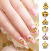 SILPECWEE 30pcs Crown Nail Charms Hollow Alloy Nail Jewels Nail Rhinestone Crystal Nail Diamond Charms for Nails 3d Nail Art Charms Nail Decoration for Nail Art Accessories