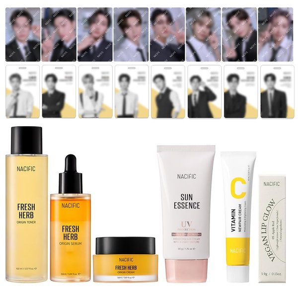 NACIFIC ATEEZ Fresh Herb Origin Skincare Set With SPECIAL KPOP IDOL ATEEZ OFFICE Photocards