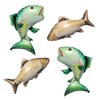 4 Pcs Fish Balloons Foil Sea Animal Balloons for Fishing Themed Birthday Party Decorations Gone Fishing Party Balloons Supplies