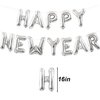 Silver Happy New Year Balloons,160 Inch Happy New Year Balloon for Happy New Year Decorations 2025, New Years Eve Balloons for 2025 New Years Eve Party Supplies