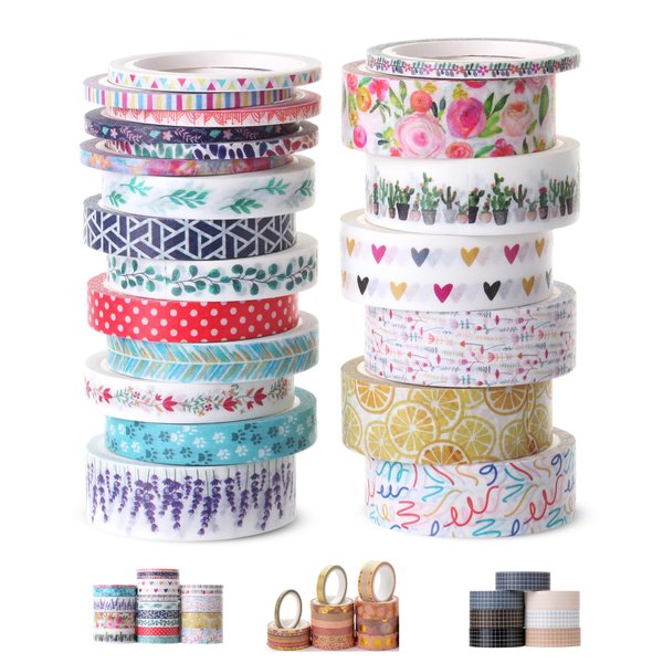 Mr. Pen- Washi Tape Set, 21 Rolls, Decorative Cute Floral Washi Tape for Bible Journaling, Bullet Journal Supplies