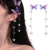 Bartosi Butterfly Hair Pins Purple Butterfly Hair Barrettes Tassel Hair Clips Cute Hanging Butterfly Hairpin Bobby Pins Hair Styling Accessories for Women and Girls (Pack of 2)