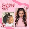 YAEISM 24PCS Pink Bow Hair Clips 3 Colors White Red Pink Star Hair Clips Y2K Satin Mini Hair Bow Star Clips Pink Bows Hair Ribbon Cute Star Snap Clips Small Satin Bow Hair Barrettes for Girls Women