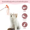 PawsSynergy Colorful Cat Toy Wand with Cute Appearance, Acrylic Rod Body, Beaded Bells, Pompoms, and Tassels, Refills for Indoor Cats to Chase and Exercise (2 Colors)