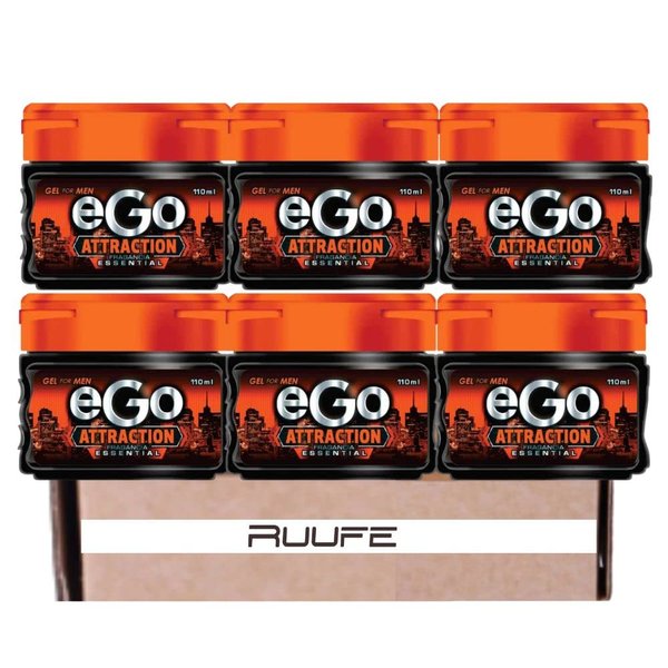 RUUFE Hair Gel for Men - eGo Attraction Gel, Tapa Naranja, Gift for Men (6 Pack)