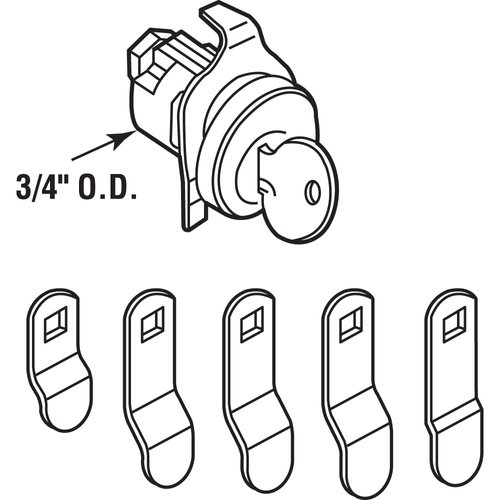 Prime-Line S 4533 Mailbox Lock – Replacement, Multipurpose Mailbox Lock for Several Brands – ILCO 1003M Keyway, Opens Counter-Clockwise with 90º Rotation, Nickel Finish (1 Set)
