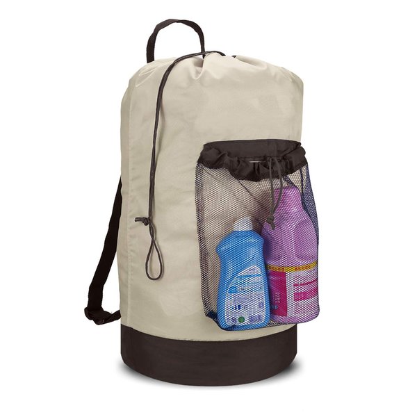 Dalykate Laundry Bag with Shoulder Straps and Mesh Pocket Durable Nylon Backpack Clothes Hamper Bag with Drawstring Closure for College, Travel, Laundromat, Apartment