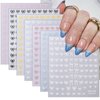 7 Sheets Colorful Bow Nail Art Stickers Black White Gold Silver Pink Blue Mini Bow Nail Decals 3D Self-Adhesive Bow-Knot Nail Supplies Nail Designs for Women Girls Acrylic Nail Manicure Accessories