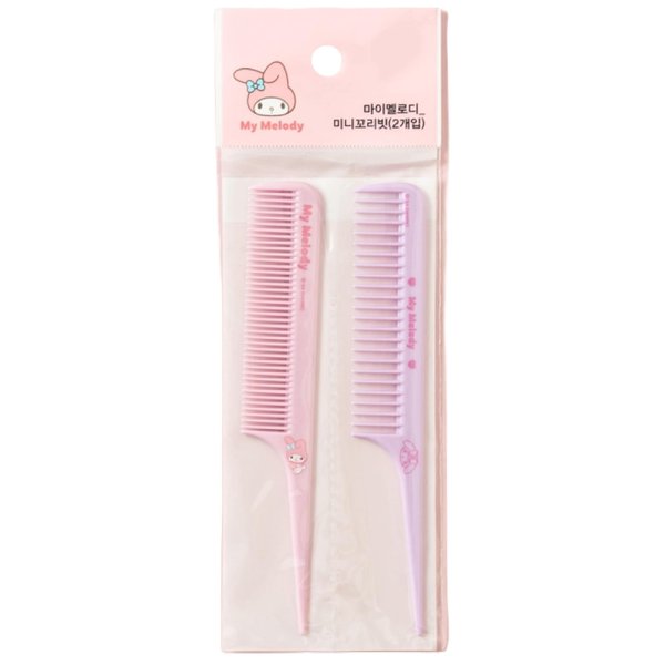 Kitty Kitten & My-Meloday Mini Tail Combs - Cute Small Rat Tail Comb, Parting Tip Comb for Women, Ideal for Hair Parting, Sectioning and Styling | 2 Packs (My-Meloday Mini Tail Comb)