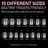 AILLSA Extra Short Coffin Nail Tips 450PCS Full Cover Soft Gel Clear Nail Tips Double-sided Matte Pre-Shaped Press on False Nail Tips for Nail Extension Fake Nails Manicure 15 Sizes