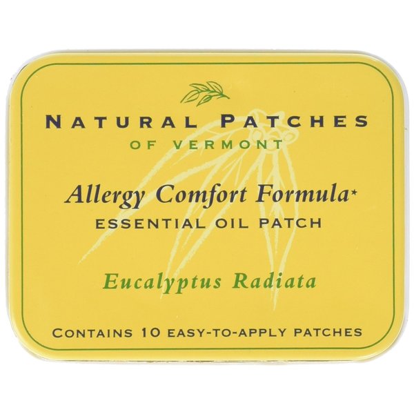 Natural Patches of Vermont Allergy Comfort Formula Essential Oil Body Patches, Eucalyptus Radiata, 10-Count Tin