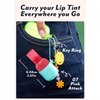 I'M MEME Water Gel Tint - Color Key Ring | Gift, Highly-pigmented, Long Lasting, Travel-Friendly, Lip Stain, 07 Pink Attack, 0.09 Oz