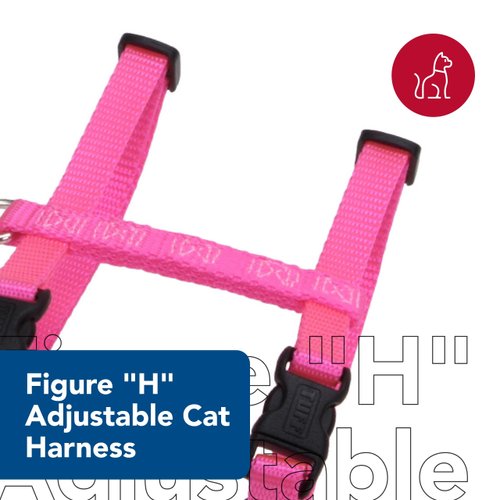 Coastal Pet Figure "H" Adjustable Cat Harness - Outdoor Cat Supply - Comfortable for Cats - Secure Snap-Lock Buckles - Red, 3/8" x 10"-18"