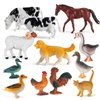 Baegzgx 12 Piece Miniature Farm Animal Toy Set, Realistic Plastic Animal Figures for Kids, Birthday Cake Toppers, Easter Egg Stuffers