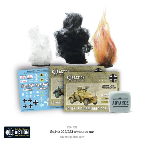 Warlord Games Bolt Action WWII Sd. Kfz 222/223 Armored Car 1:56 Military Table Top Wargaming Plastic Model Kit 402012029