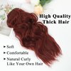 NAYOO Wine Red Hair Clip Extension for Women 4PCS Thick Hairpieces Long Wavy Natural Synthetic Clip in Hair Extensions（20 inch, Wine Red）