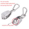 10Pcs 304 Stainless Steel M15 Single Pulley Block, Wire Rope Hanging Wire Towing Wheel, with 10Pcs Spring Snap Hook