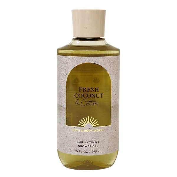 Bath & Body Works Signature Collection Shower Gel For Women 10 Fl Oz (Fresh Coconut & Cotton)
