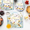 96PCS Wildflower Baby Shower Plates and Napkins Party Supplies A Little Wildflower Is On The Way Party Decorations Wildflower Disposable Tableware Set Serve 24 Guests