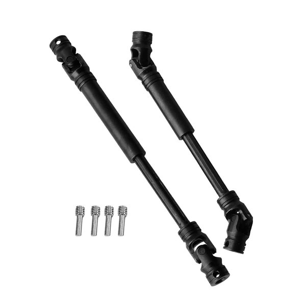 RC Drive Shaft Universal Upgrades for 1/10 Axial SCX10 II Redcat D90 Gen7/Pro RC4WD GEN8 SCX10 2, Rcarmumb 2pcs RC Crawler Driveshaft,Harden Steel #45 Part Hop-Ups (105-155MM, 2-Pack) Black
