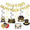 Gold Glitter Hello 2025 Happy New Year Banner 2025 New Years Banner New Year Eve Banner 2025 for Happy New Year Party Decorations 2025, New Years Eve Party Supplies 2025