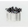 Faship Gorgeous Black Rhinestone Crystal Floral Hair Comb