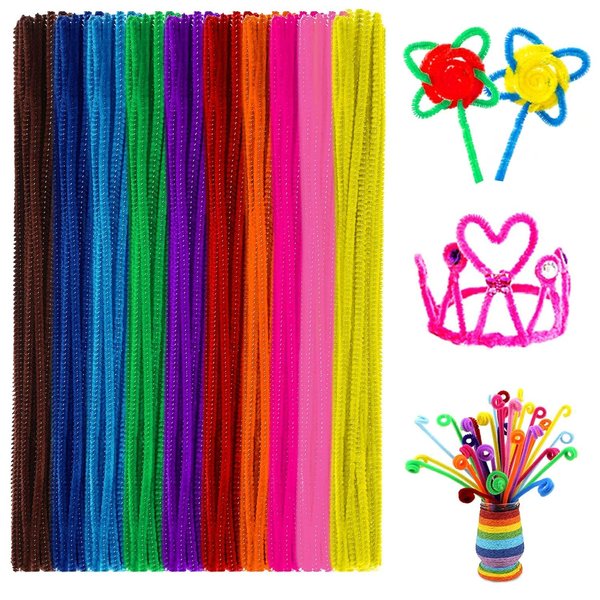 itopstar 100 Piece Pipe Cleaner, 10 Colors, Chenille Stem, Kids DIY Artwork, Art Craft kit