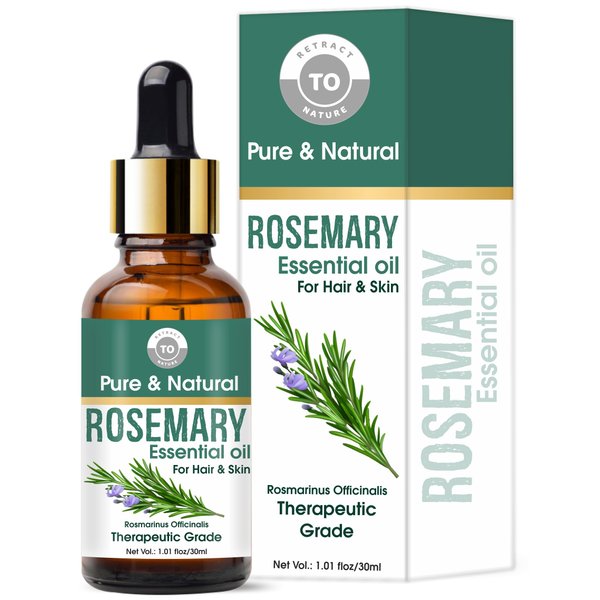 Rosemary Essential Oil - 100% Pure Natural Therapeutic Grade Rosemary Essential Oil for Aromatherapy, Hair Care, and Skin Care - 1.01 fl oz