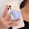 Ksadiye Expandiing Moblile Cell Phone Grip Heart Shape Glass Holder for Smartphones, Cellphone Collapsible Stand（ Purple