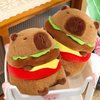 Ditucu Cute Hamburger Capybara Plush Burger Food Capibara Stuffed Animals Plushies Toys Hugging Gifts for Kids Brown 7.8 inch