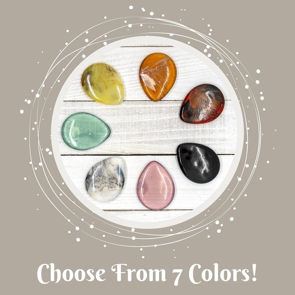 Touch Stone by The Clinging Cross | Worry Stone | Help Sooth Stress and Anxiety | Smooth Resin | Comforting and Simple Design Fits in Pocket | Quiet Fidget Toy for Teens and Adults (Vervain)