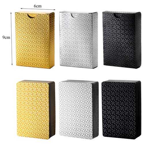 Suwimut 6 Decks Playing Cards, Waterproof Playing Cards Themed Standard Plastic Playing Cards Cool Foil Deck of Cards Game Washable Flexible for Adults, Family, Game and Party