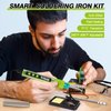 Soldering Iron Kit, Soldering Gun with OLED Digital Display, 8 Seconds Fast Heating 356-896℉ Solder Kit, Auto Sleep, Includes Solder Wire, Stand, T12 Tips for Electronics, Green(With Power Adapter)