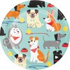 Puppy Dog Themed Party Supplies: Bundle Includes Shaped Dinner Plates, Dessert Plates, and Luncheon Napkins for 8 People