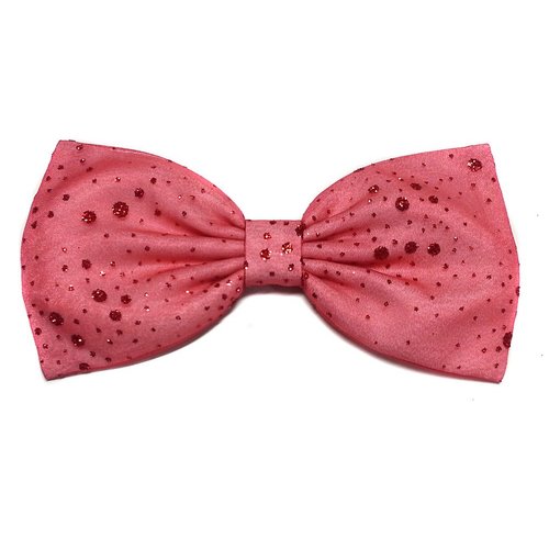 Red Polka Dot Glitter Hair Bow-figure Skating, Dance, Performance-for Girls, for Teens, for Women (Barrette)