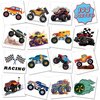 Truck Temporary Tattoos for Kids, 10 Sheets Metallic Styles Tattoos Truck Wheels Truck Checkered Flag Tattoo Stickers for Boys Birthday Party Favors Supplies Goodie Bag Fillers Gifts