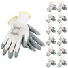 JORESTECH Safety Work Gloves White Polyester Knitted Fiber with Grey Nitrile Coating Pack of 12 GD-01 (Size 9-L)