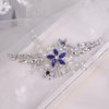 Teyglen Silver Leaf Headpiece Flower Bride Wedding Hair Comb Bridal Crystal Hair Comb Pearl Rhinestone Hair Piece Hair Accessories for Women Girls