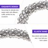 Mabor 3Pcs Rhinestone Hair Ties High Ponytail Holder Decorative Bling Elastic Fancy Beaded Hair Ties Glitter Pretty Hair Scrunchie Stretchy Hair Accessories for Women Girls