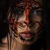 Tiger Face Tattoos, 6-Sheet Tribal Tiger Temporary Face Tattoo Kits, Tiger Head Body Decal Set for Men Women Adults Kids Halloween Costume Accessories and Parties